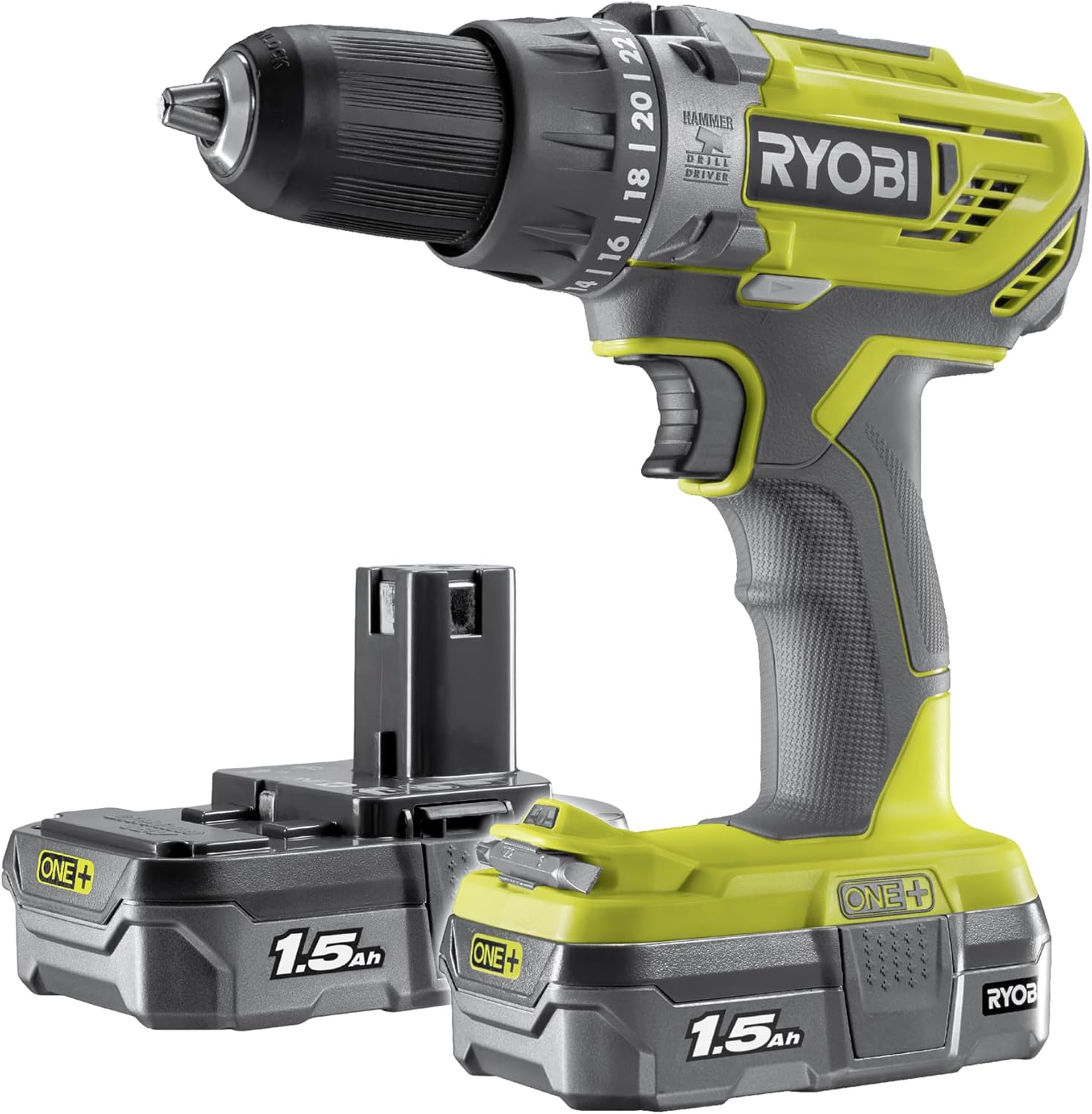 RYOBI 18 V ONE plus Cordless Combi Drill Starter Kit,